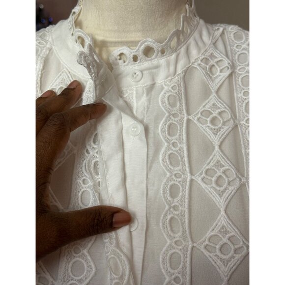 Endless Rose Lace Trim Crochet Mini Dress Sleeveless White Size M NWOT Romantic - Picture 8 of 15